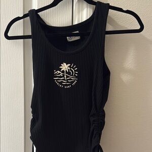 Black Tank Top with Palm Tree Design